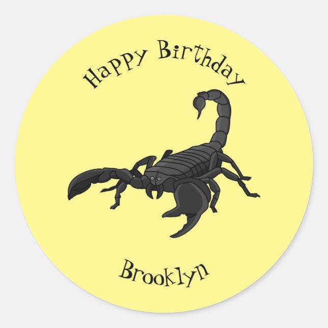 Sticker Rond Black hungry scorpion (Devant)