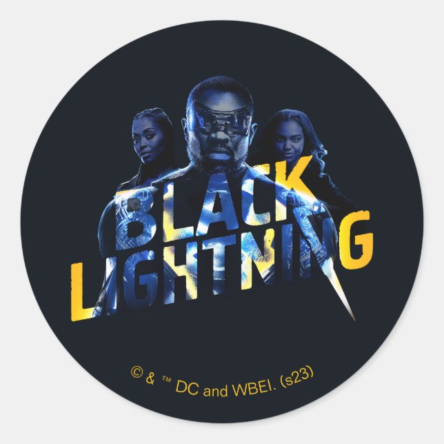 Sticker Rond Black Lightning Heroes (Devant)