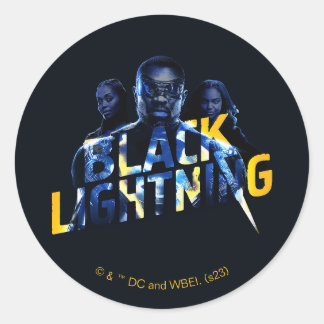 Sticker Rond Black Lightning Heroes