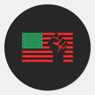 Sticker Rond Black Lives Problem Pan African American Union Fla