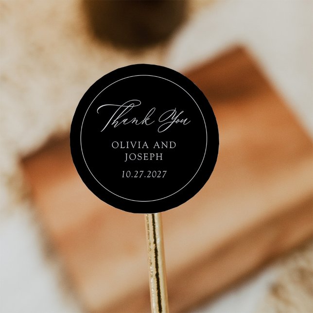 Sticker Rond Black | Mariage classique italien d'élégance (Créateur téléchargé)