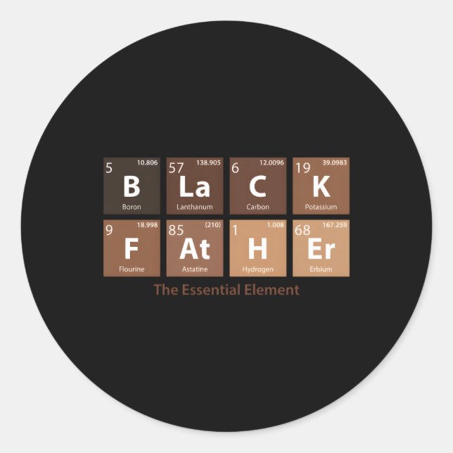 Sticker Rond Black Père Essential Elet Fête des pères Black Pap (Devant)