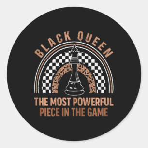 Sticker Rond Black Queen Les échecs les plus puissants Africain