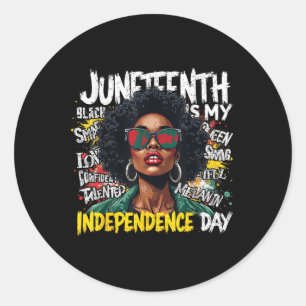 Sticker Rond Black Queen Pride Junetdix Est Mon Da Indépendance