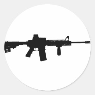Sticker Rond Black Rifle AR-15 de Phil's Art Online