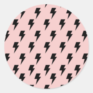 Sticker Rond Black Rose Lightning Y2K Indie Bold Expression