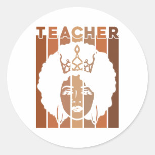 Sticker Rond Black Smart Enseignant Afro Love Melanin Black His