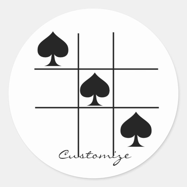 Sticker Rond Black Spades Tac Toe Thunder_Cove (Devant)