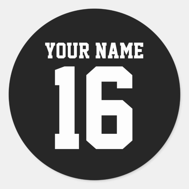 Sticker Rond Black Sporty Team Jersey (Devant)