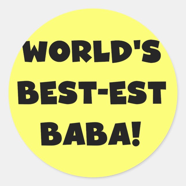 Sticker Rond Black Text Meilleurs T-shirts et cadeaux Baba (Devant)