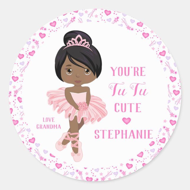 Sticker Rond Black Tu Cute Ballerina (Devant)
