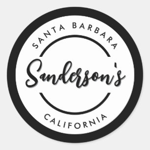 Sticker Rond Black White City Ville Lieu Nom Endroit Cercle