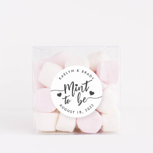 Sticker Rond Black & White Mint to Be Wedding Favor