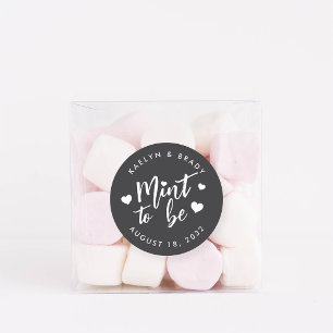 Sticker Rond Black & White Mint to Be Wedding Favor