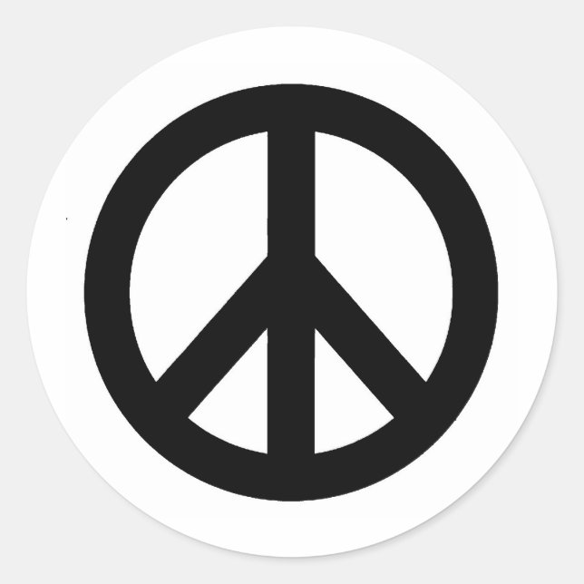 Sticker Rond Black White Peace Sign Symbol (Devant)