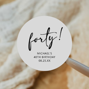 Sticker Rond Black & White Quarty 40e anniversaire