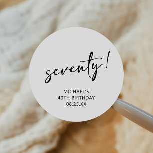 Sticker Rond Black & White Quarty 70e anniversaire