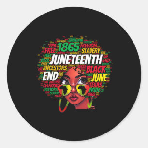 Sticker Rond Black Women Messy Bun JunetDix Célébrer Indepen