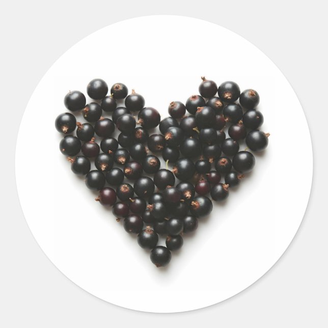 Sticker Rond Blackcurrant heart (Devant)