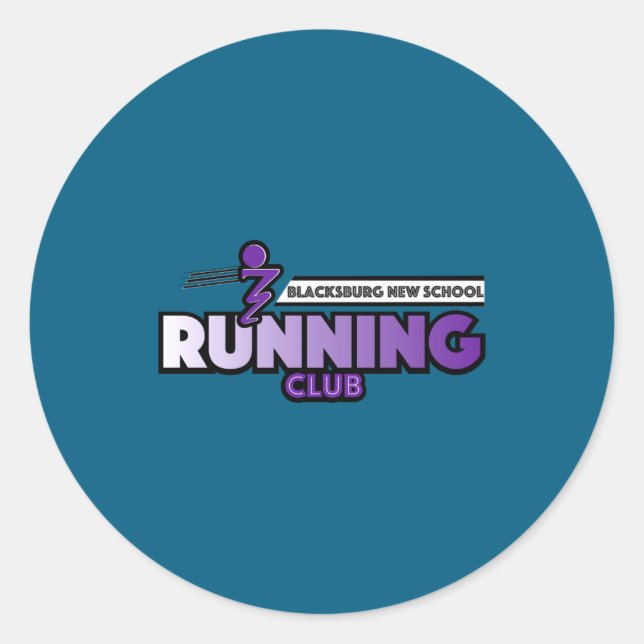 Sticker Rond Blacksburg New School Running Club  (Devant)