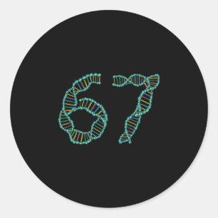 Sticker Rond Blague 67 Numéro Mème Réplication ADN Science Molé