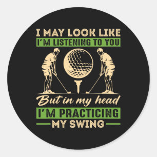 Sticker Rond Blague de golfeur de swing de golf pour joueur de