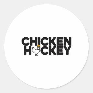 Sticker Rond Blague de poulet drôle Jockey Empilée Répéter Mème