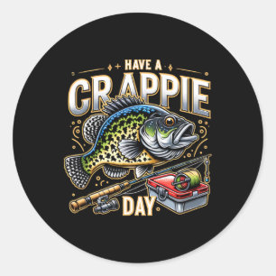 Sticker Rond Blague drôle de pêche de Crappie Humour de la pêch