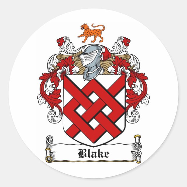 STICKER ROND BLAKE FAMILLE CREST - BLAKE COAT OF ARMS (Devant)