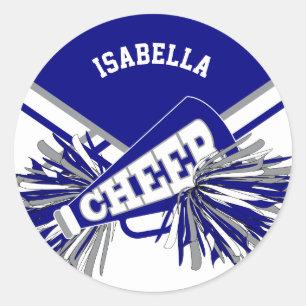 Sticker Rond 📣 - Blanc, Bleu et Gris