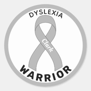 Sticker rond blanc Dyslexia Warribbon