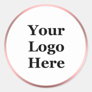 Sticker Rond Blanc rose brossé métal Regardez votre logo ici