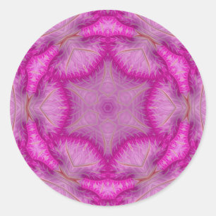 Sticker Rond Blanc rose et une touche Brown ~