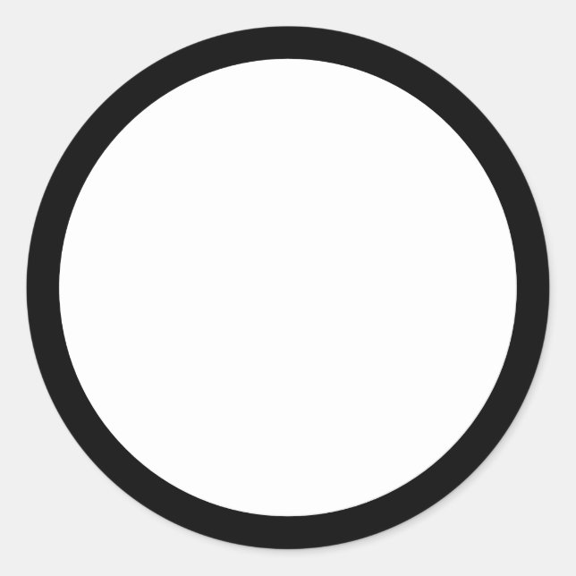 Sticker Rond Blanc simple avec bordure noire (Devant)