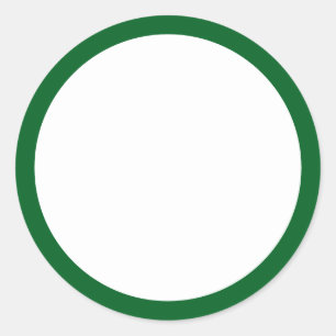Sticker Rond Blanc simple avec bordure verte classique rond