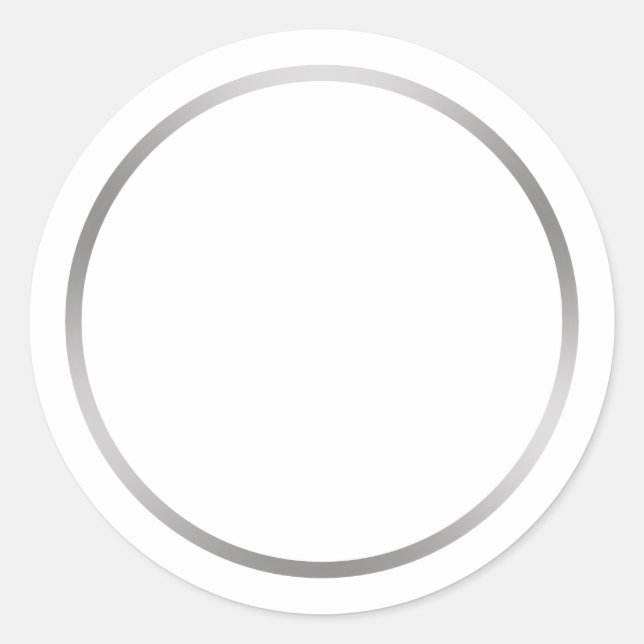 Sticker Rond Blanc simple et argent Faux (Devant)