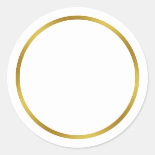 Sticker Rond Blanc simple et or Faux