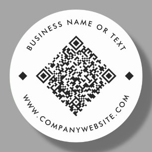 Sticker Rond BLANCHE Code QR personnalisé professionnel