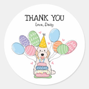 Sticker Rond Blancs Cockapoo Cavapoo Anniversaire Favoriser Tag