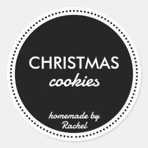 Sticker Rond Blancs de Noël simples et modernes faits maison