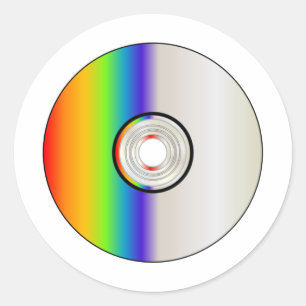 Sticker Rond Blank CD disc With Rainbow
