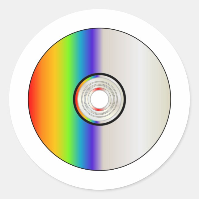Sticker Rond Blank CD disc With Rainbow (Devant)