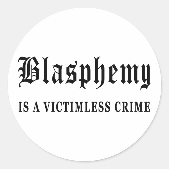 Sticker Rond Blasphème (Devant)