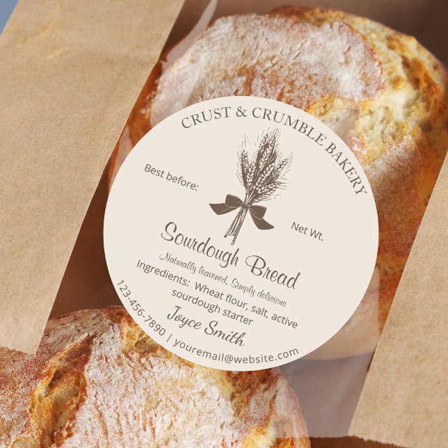 Sticker Rond Blé rustique pâte à pain (Créateur téléchargé)