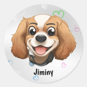 Sticker Rond Blenheim Cavalier King Charles Spaniel