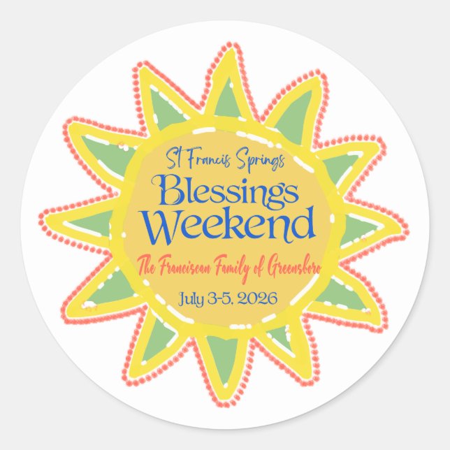 Sticker Rond Blessings Weekend (Devant)