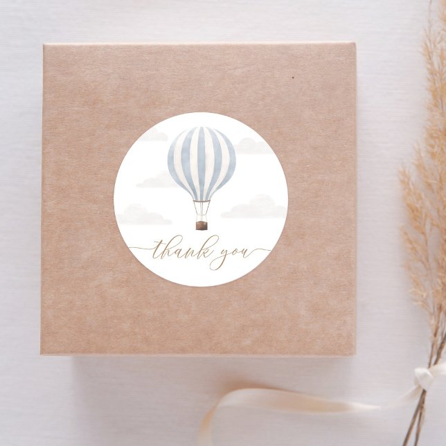 Sticker Rond Bleu à air chaud anniversaire (Créateur téléchargé)