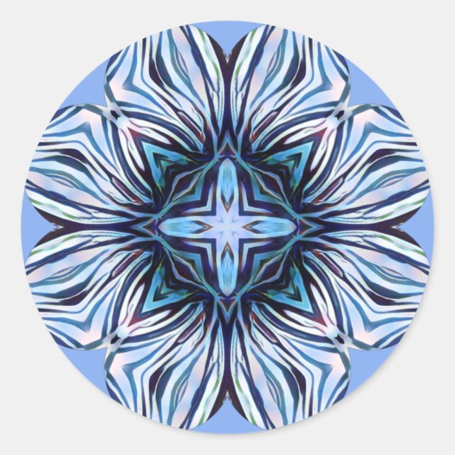 Sticker Rond Bleu Abstrait EASTER ~ (Devant)