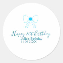 Bleu arc heureux 21e anniversaire nom date petite 