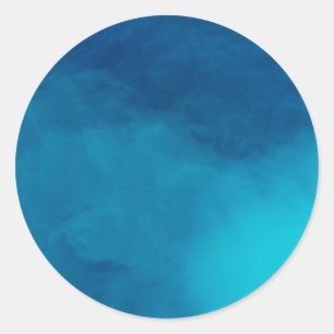 Sticker Rond Bleu Artiste Motif Peinture Art Bleu Couleurs Clas